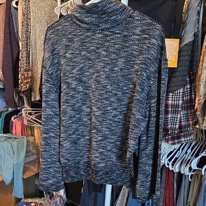 We The Free Black and Gray Turtleneck Sweater